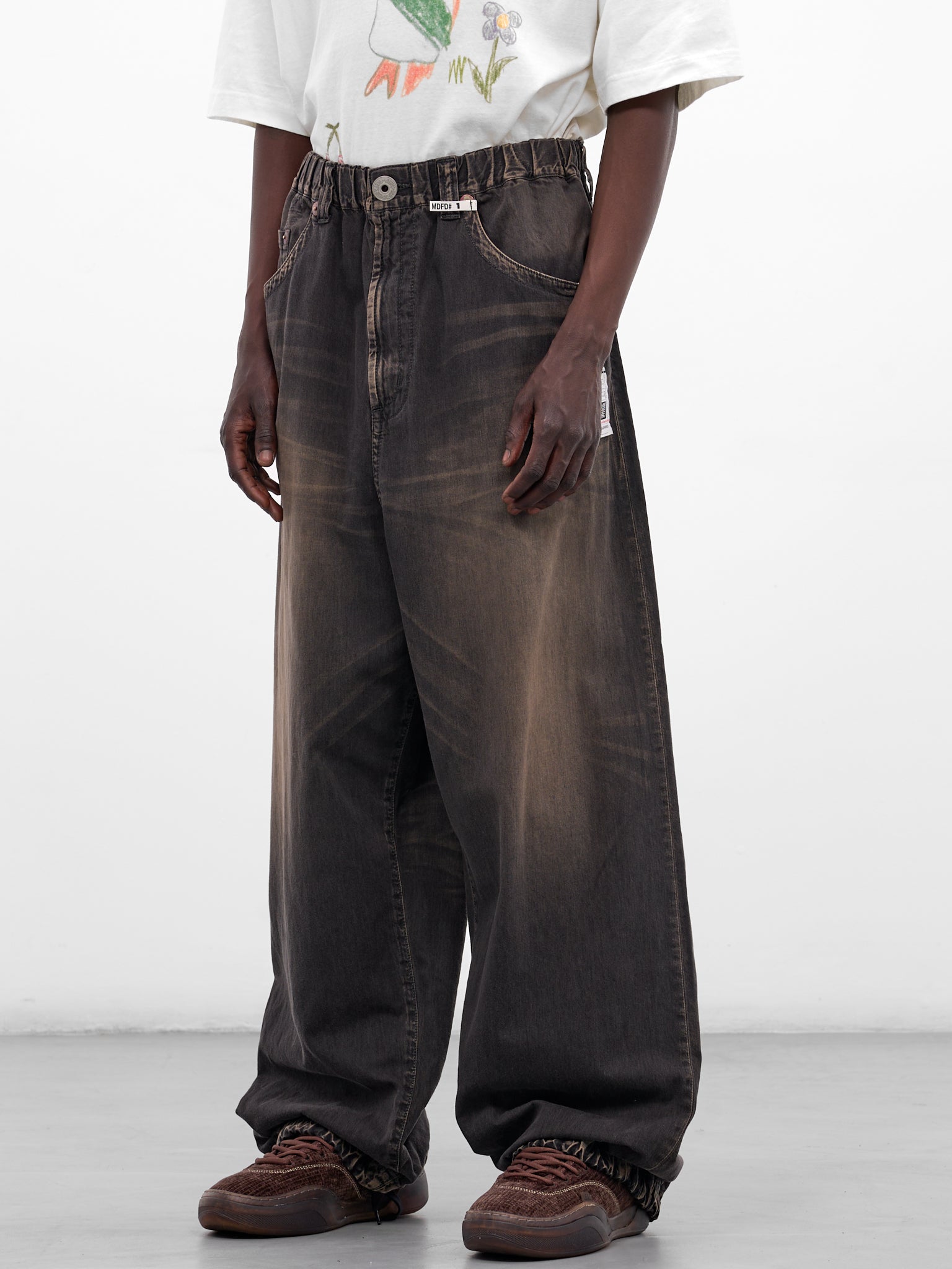 Black Faded Denim Baggy Jeans (J16PT123-BLACK)