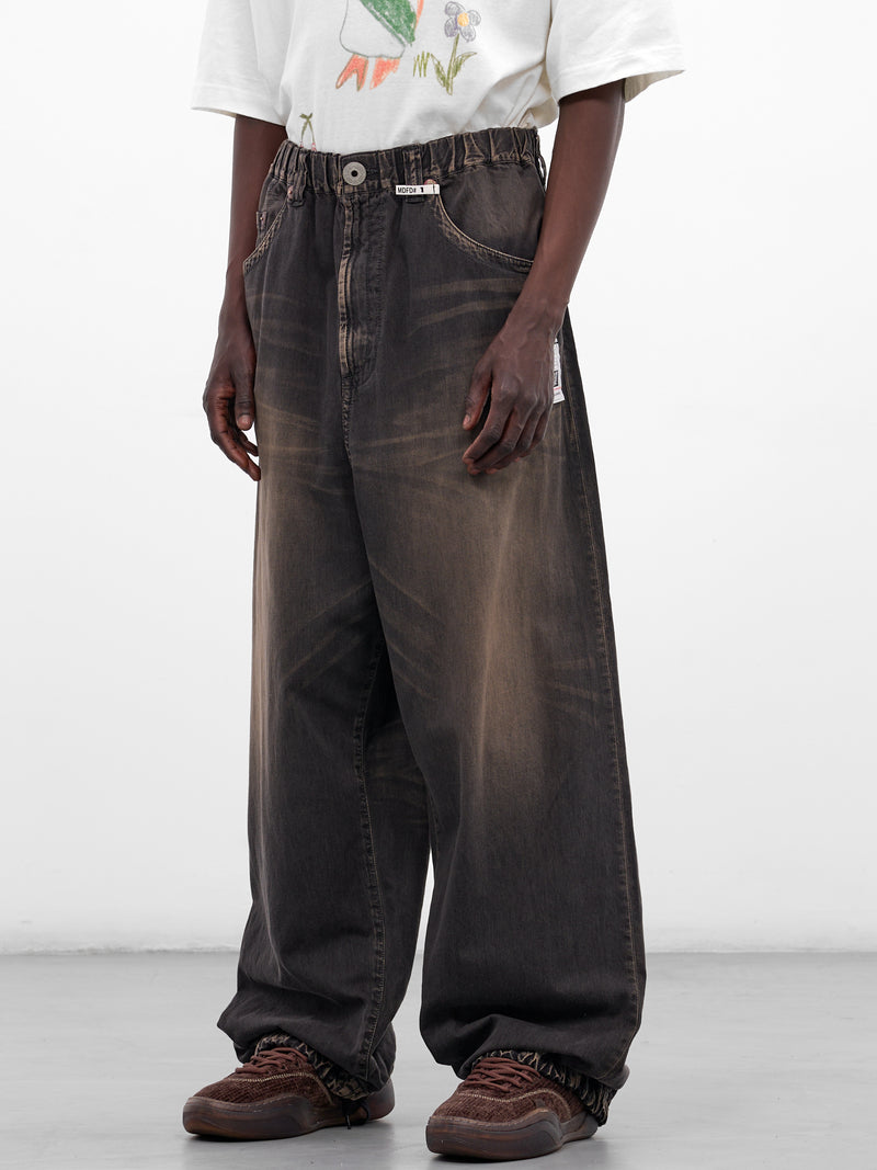 Black Faded Denim Baggy Jeans (J16PT123-BLACK)