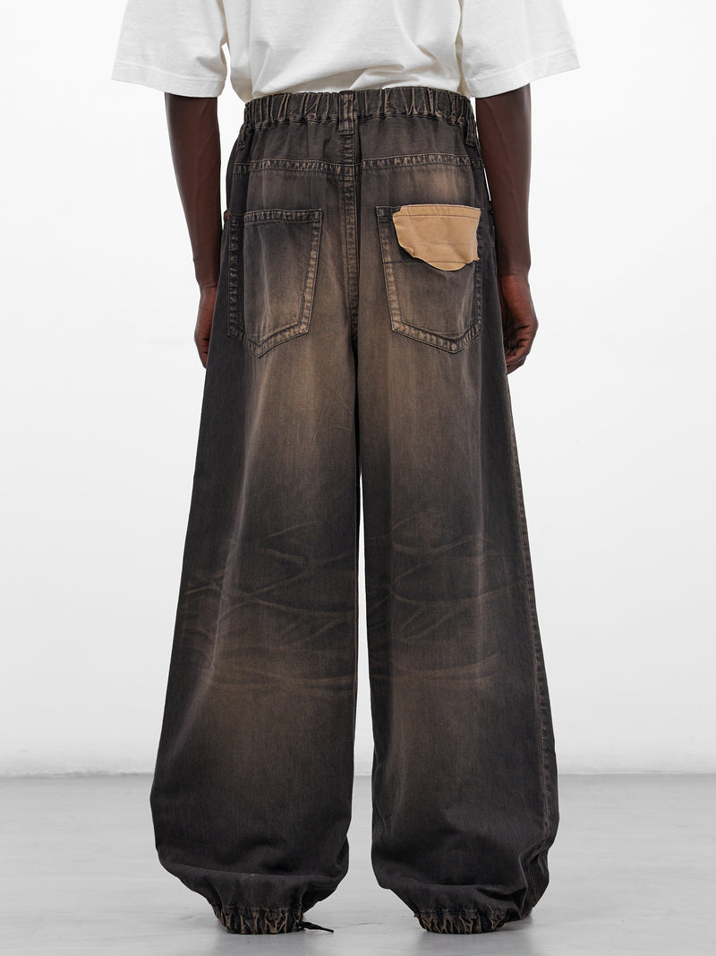 Black Faded Denim Baggy Jeans (J16PT123-BLACK)