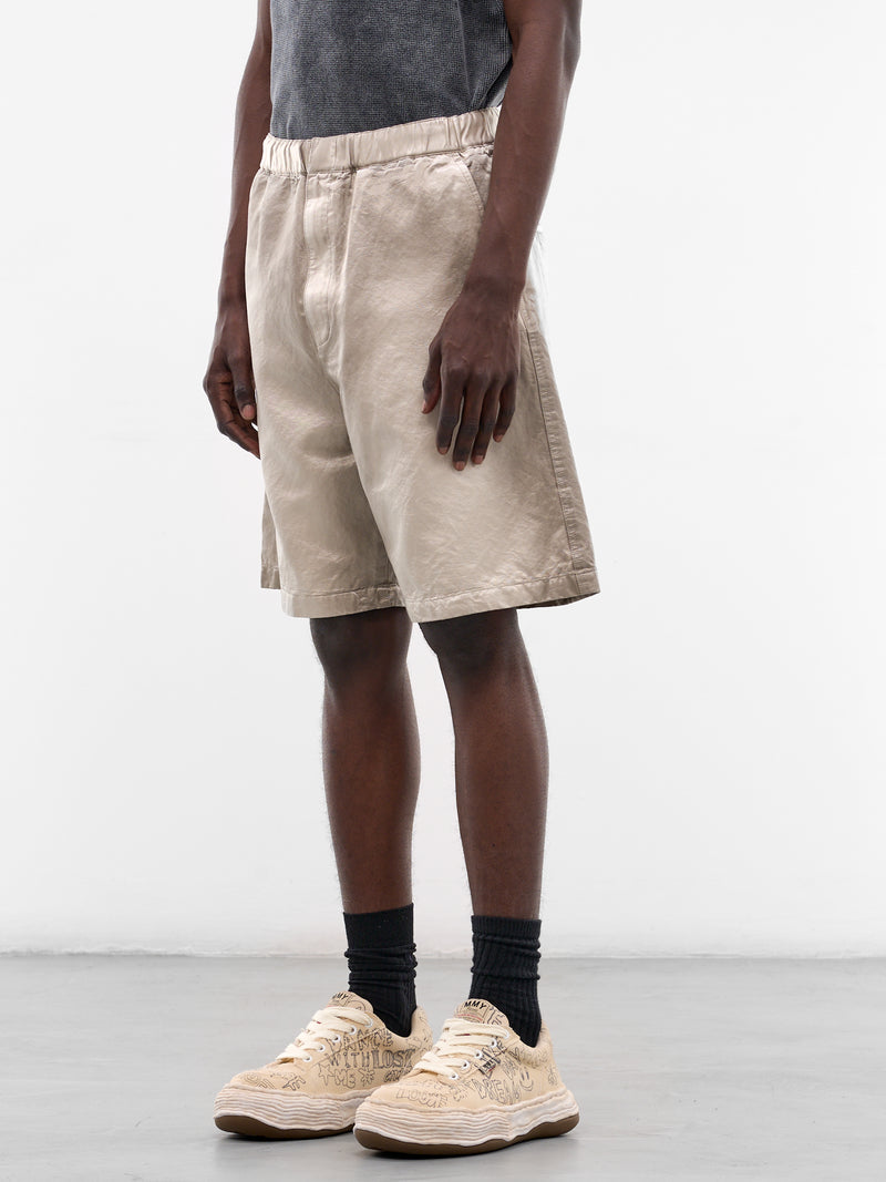 Beige Faded Cotton Shorts (J16PT142-BEIGE)