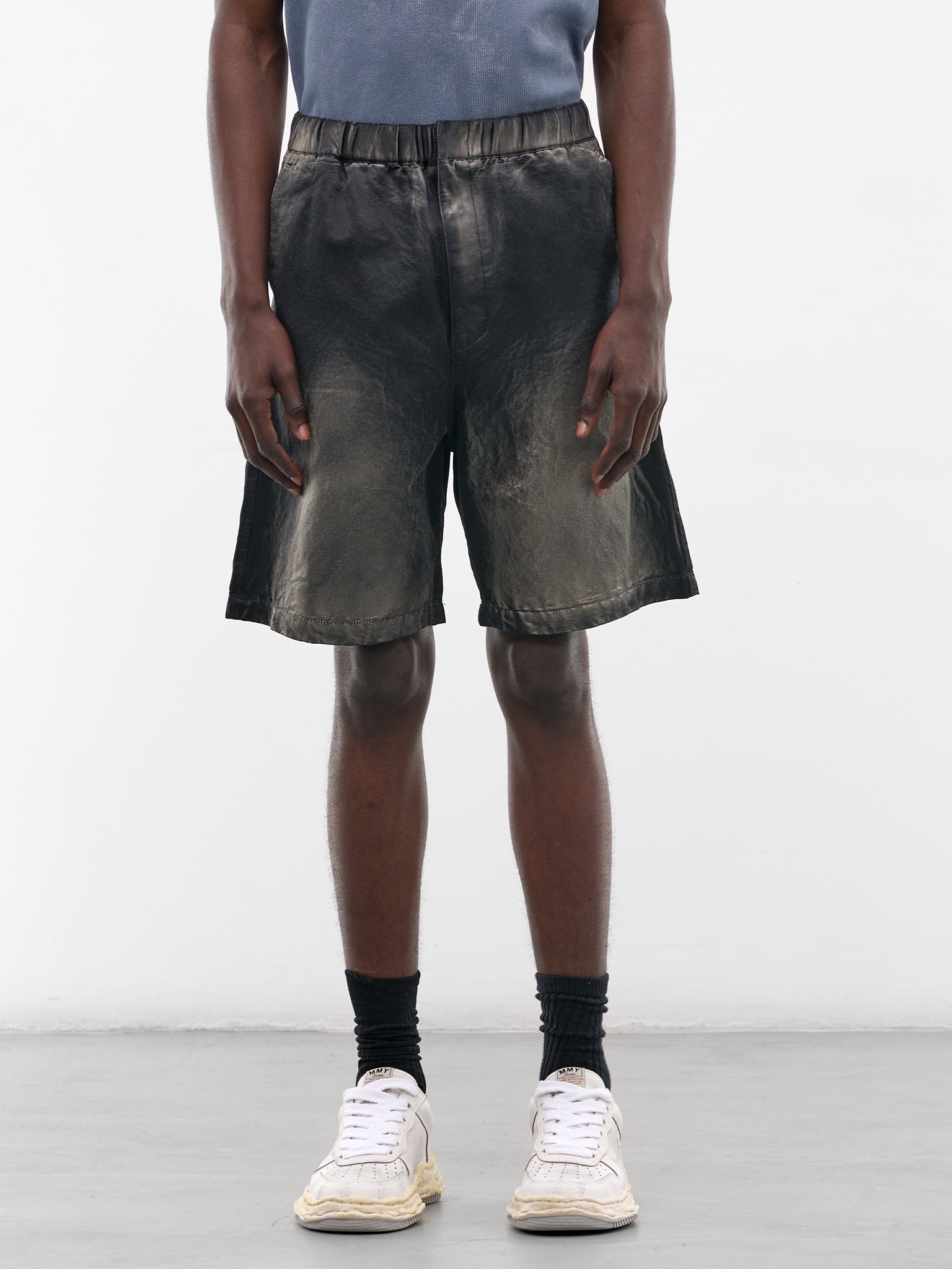 Black Faded Cotton Shorts (J16PT142-BLACK)