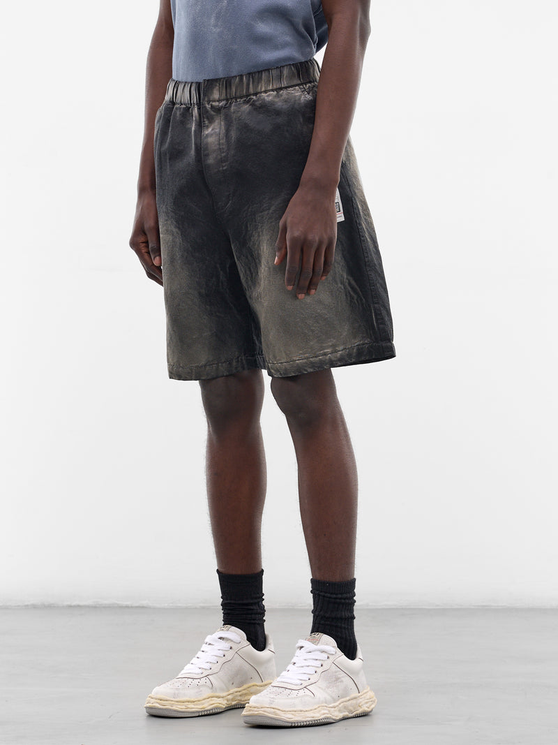 Black Faded Cotton Shorts (J16PT142-BLACK)