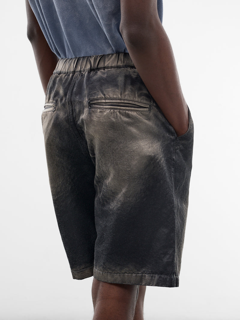 Black Faded Cotton Shorts (J16PT142-BLACK)