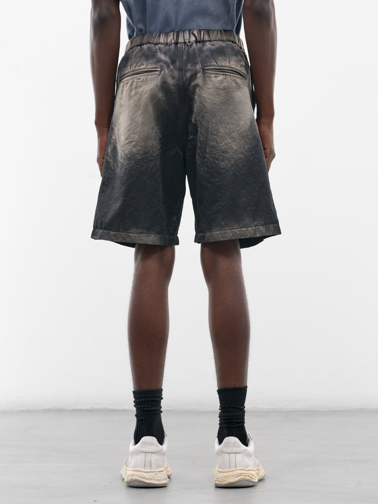 Black Faded Cotton Shorts (J16PT142-BLACK)