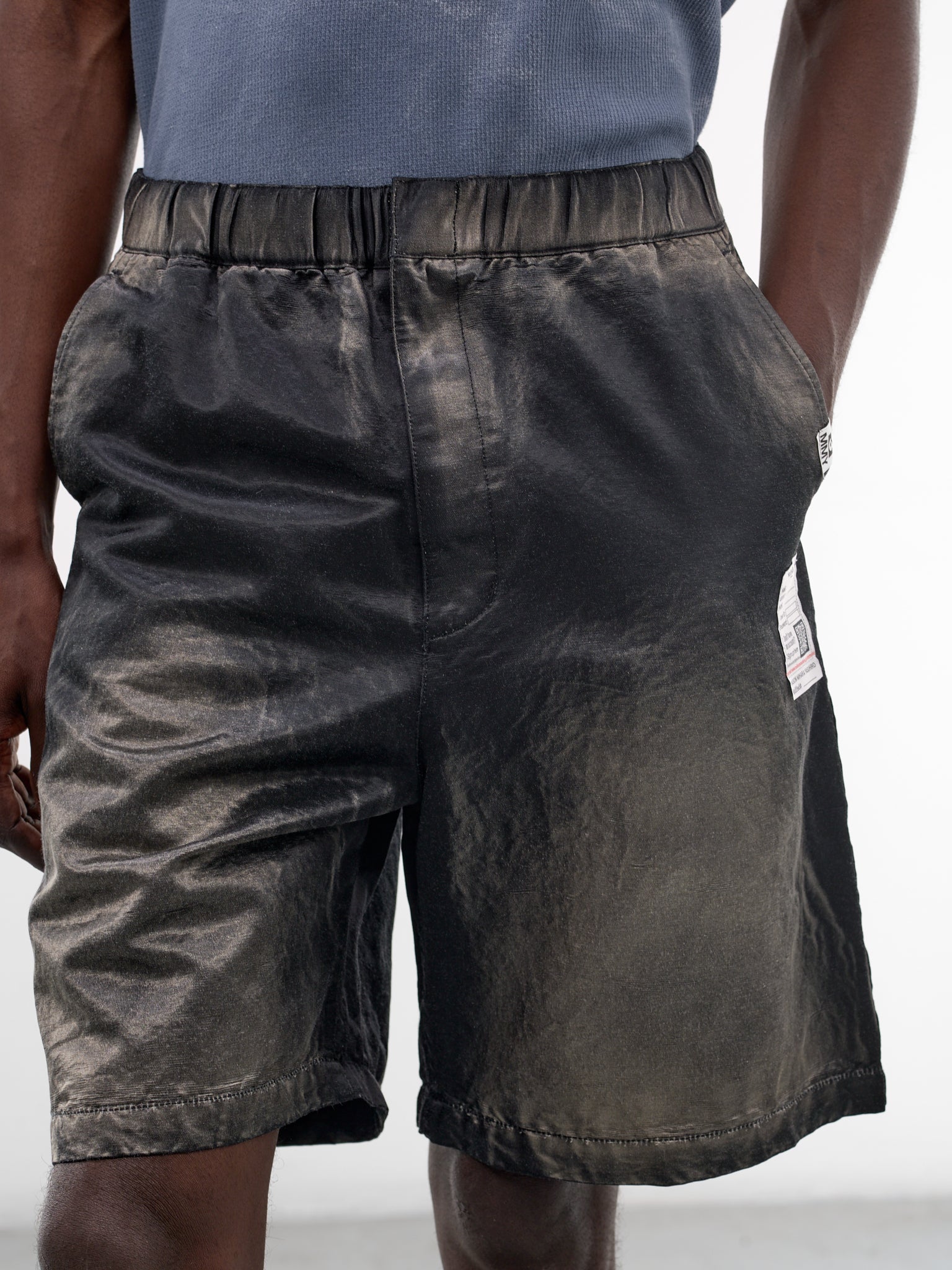 Black Faded Cotton Shorts (J16PT142-BLACK)