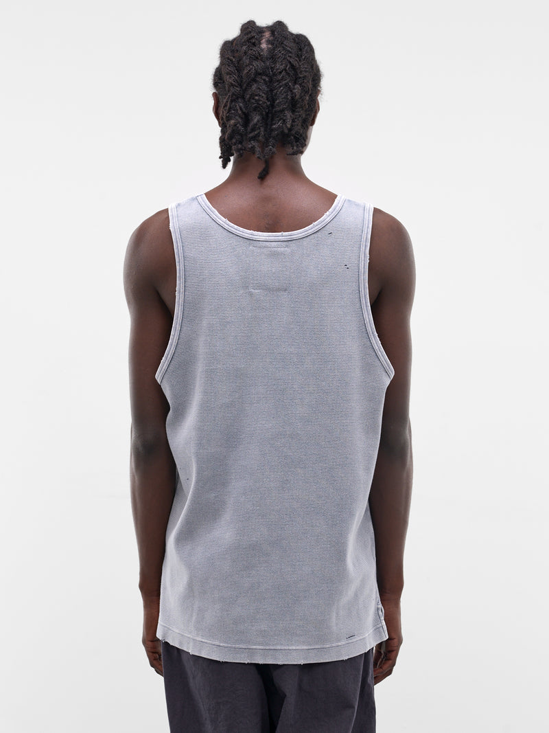 Gray Distressed Waffle Knit Tank (J16TS812-GRAY)