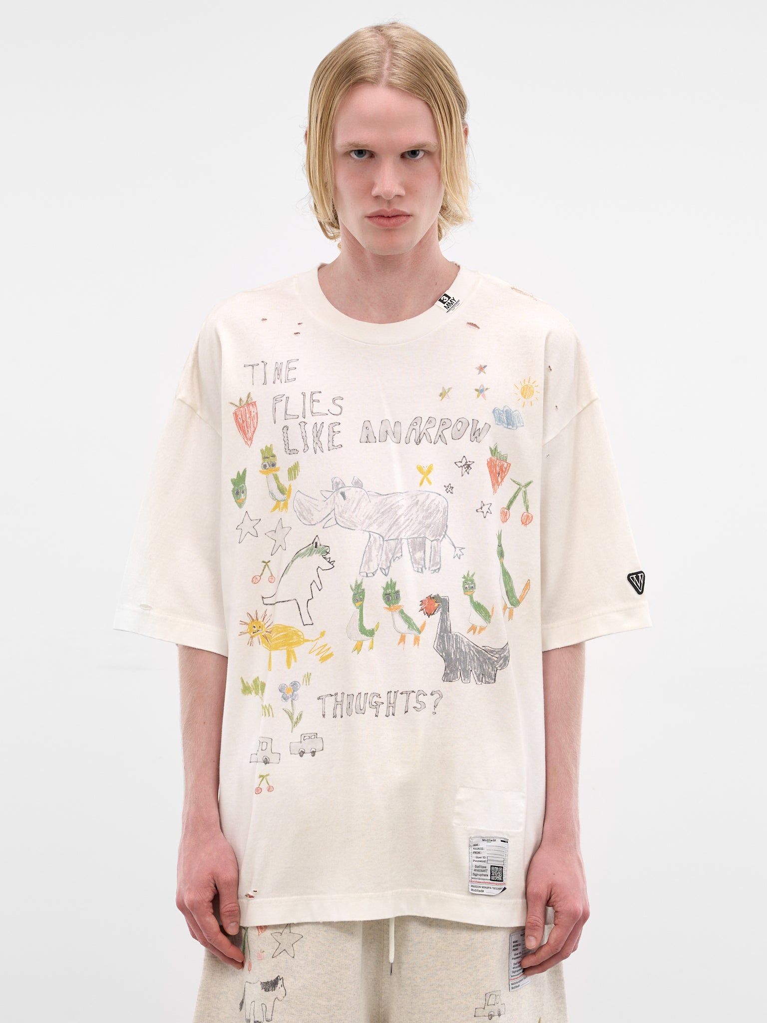 White Oversized Scribble Graphic Tee (J16TS831-WHITE)