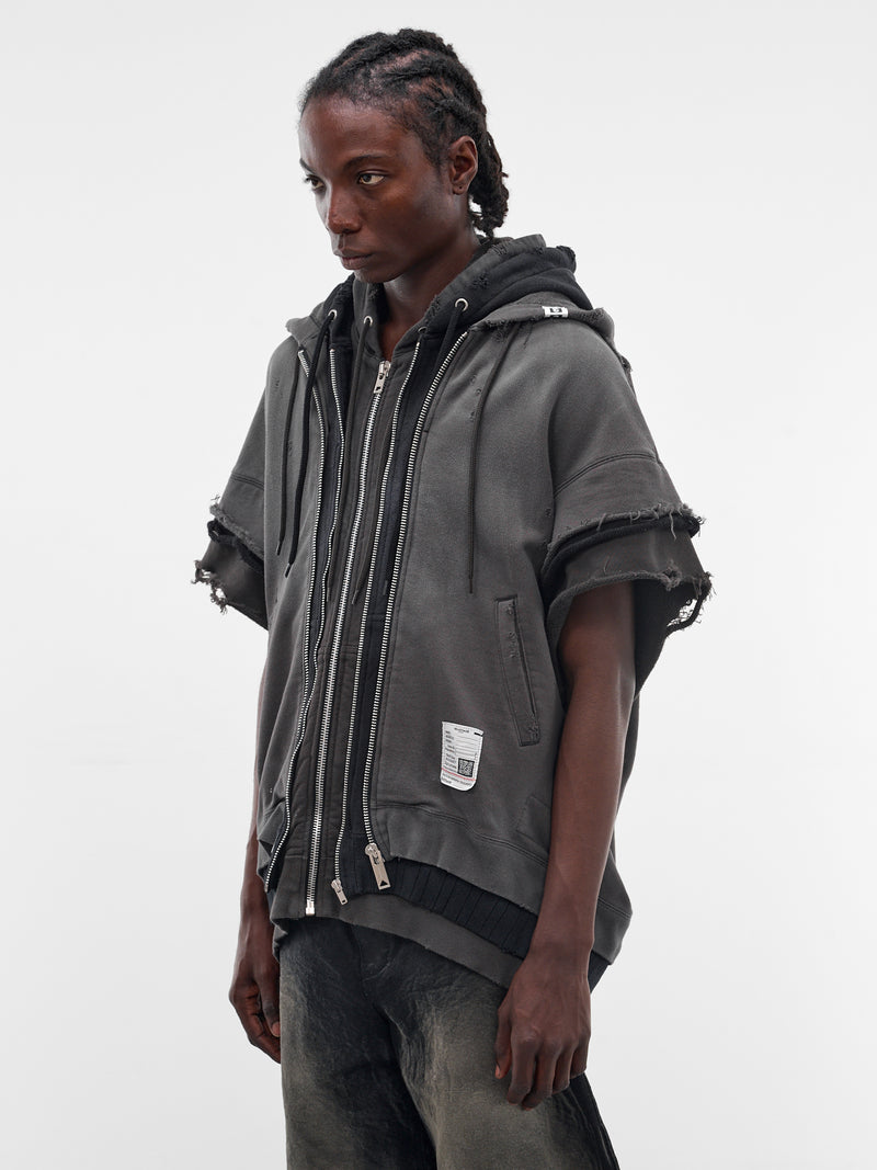 Triple Layered Zip Hoodie Vest (J16VT762-BLACK)