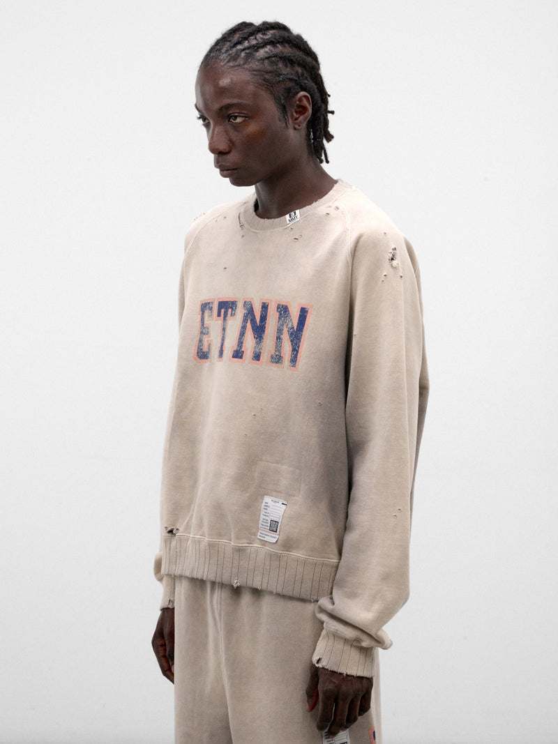 Beige Cotton Graphic Crewneck Sweatshirt (J17PO723-BEIGE)