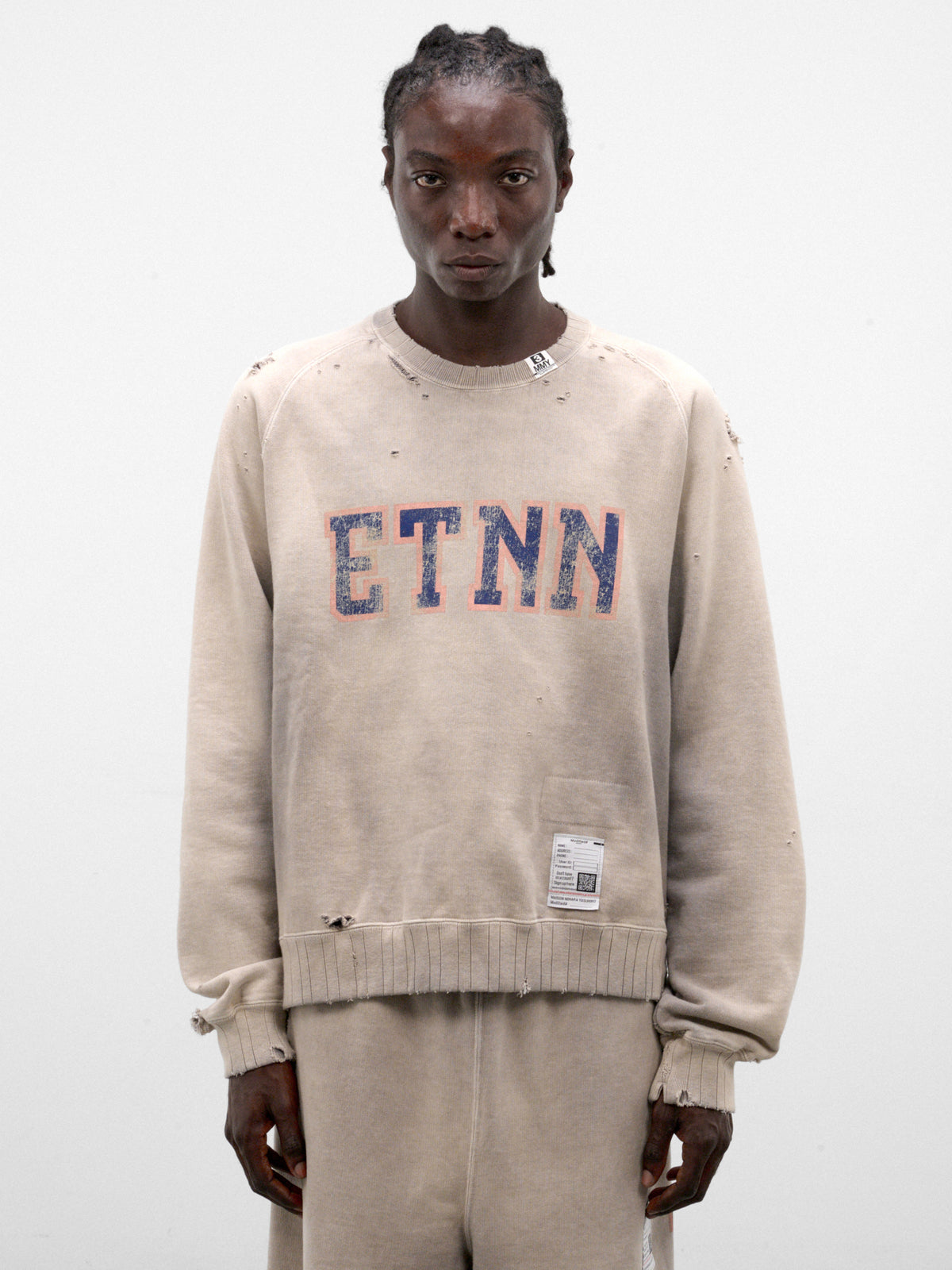 Beige Cotton Graphic Crewneck Sweatshirt (J17PO723-BEIGE)