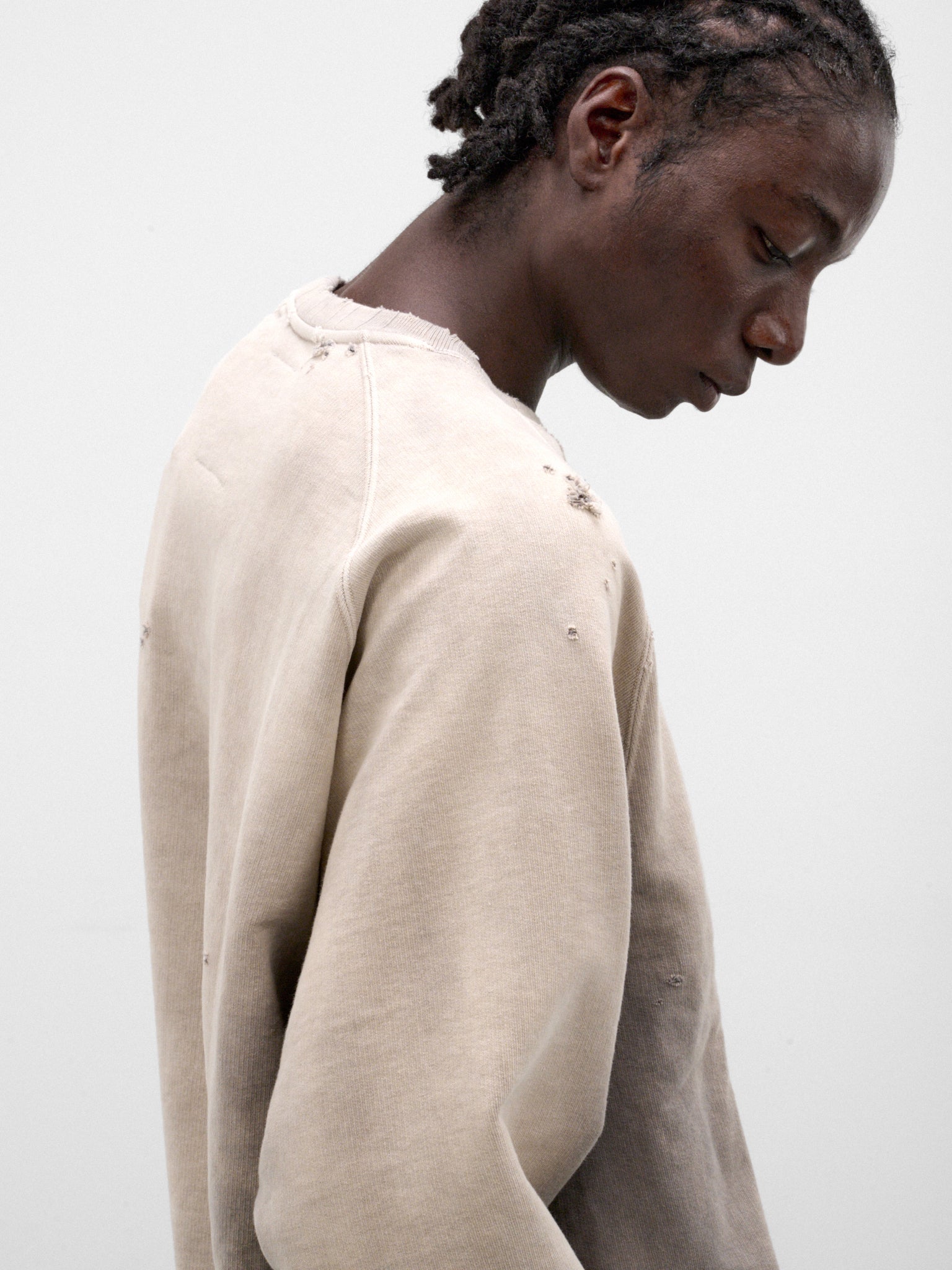 Beige Cotton Graphic Crewneck Sweatshirt (J17PO723-BEIGE)