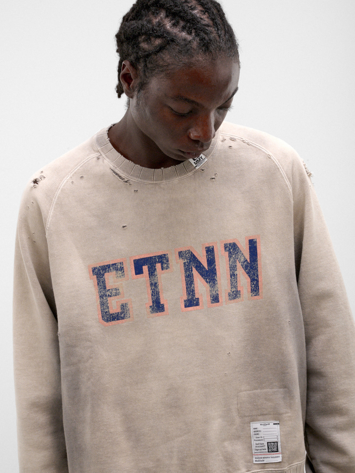 Beige Cotton Graphic Crewneck Sweatshirt (J17PO723-BEIGE)
