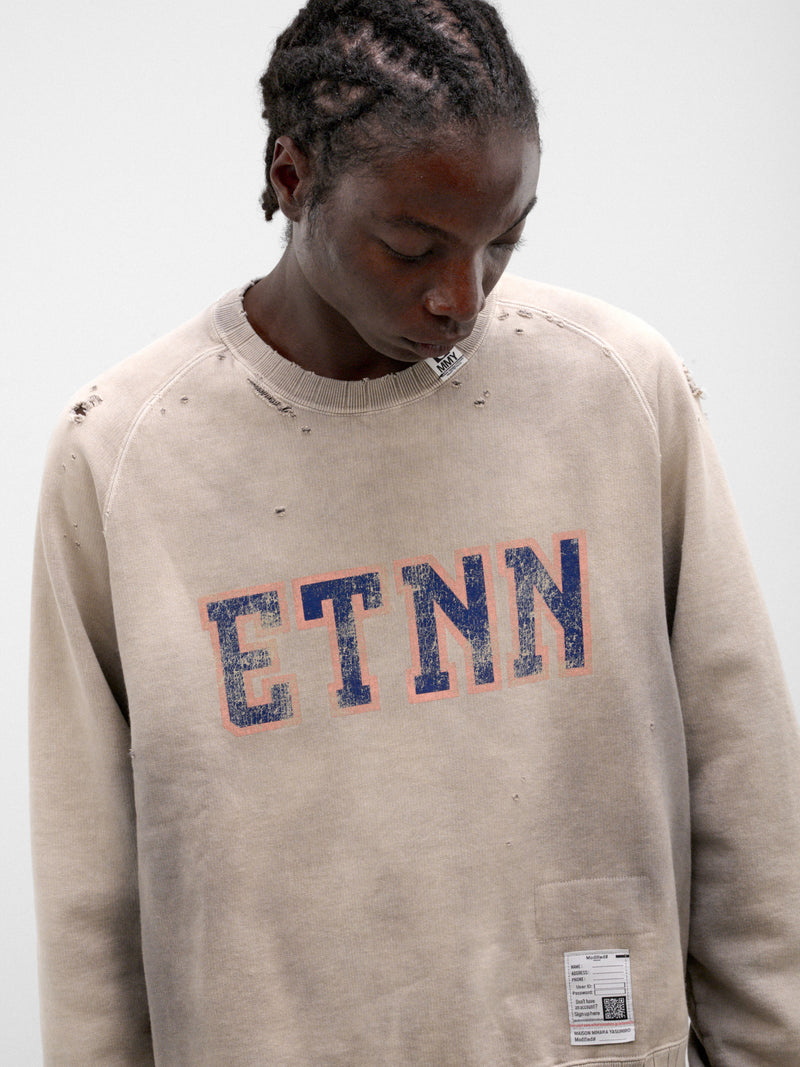 Beige Cotton Graphic Crewneck Sweatshirt (J17PO723-BEIGE)