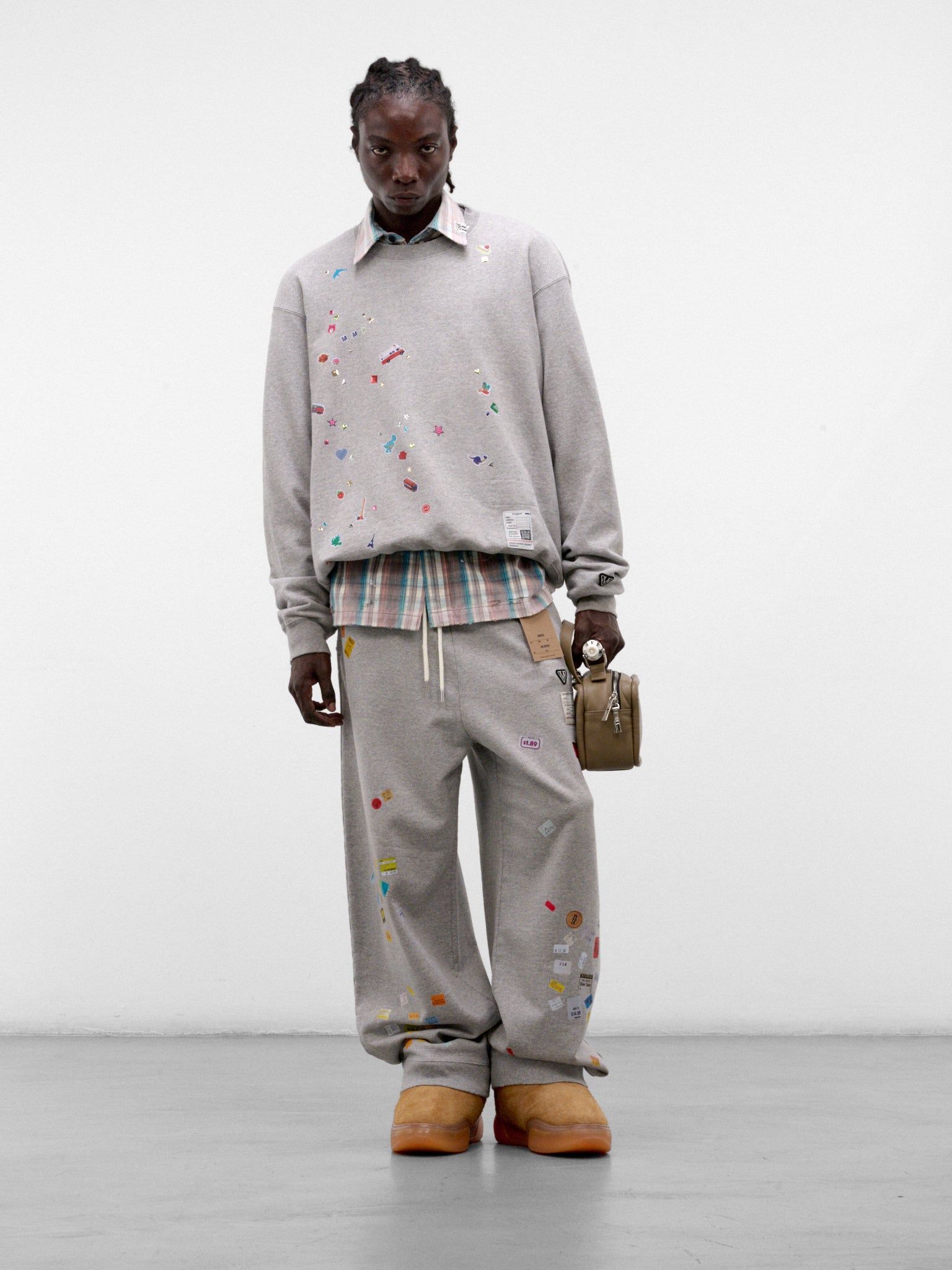 Gray Cotton Price-Tag Sweatpants (A17PT552-GRAY)