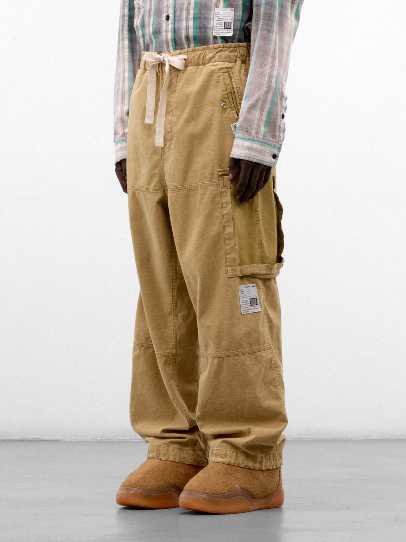 Mustard Cotton Drawstring Cargo Pants (J17PT172-MUSTARD)