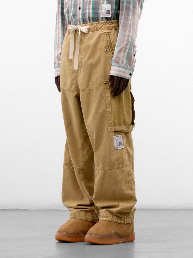 Mustard Cotton Drawstring Cargo Pants (J17PT172-MUSTARD)