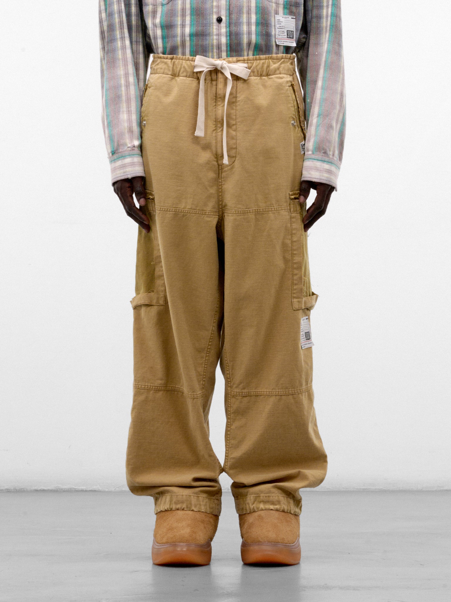 Mustard Cotton Drawstring Cargo Pants (J17PT172-MUSTARD)