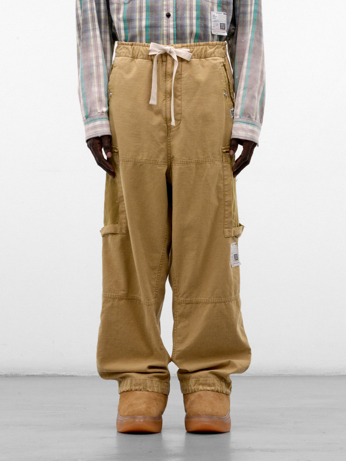 Mustard Cotton Drawstring Cargo Pants (J17PT172-MUSTARD)