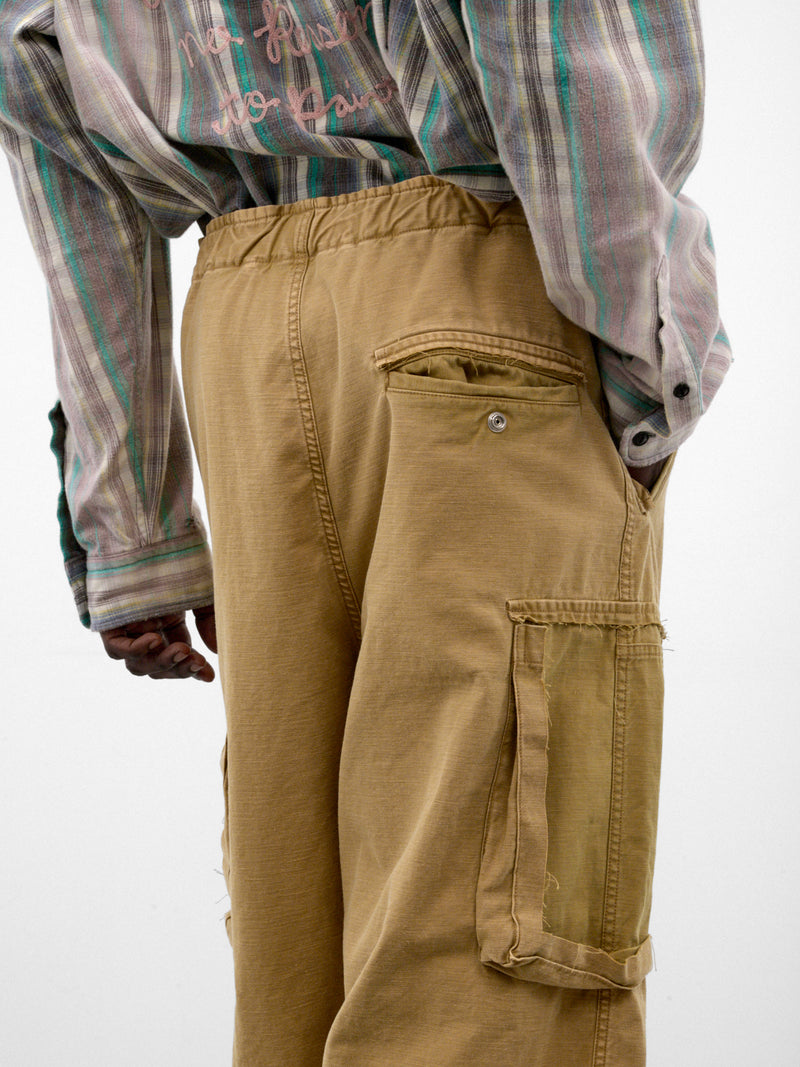 Mustard Cotton Drawstring Cargo Pants (J17PT172-MUSTARD)