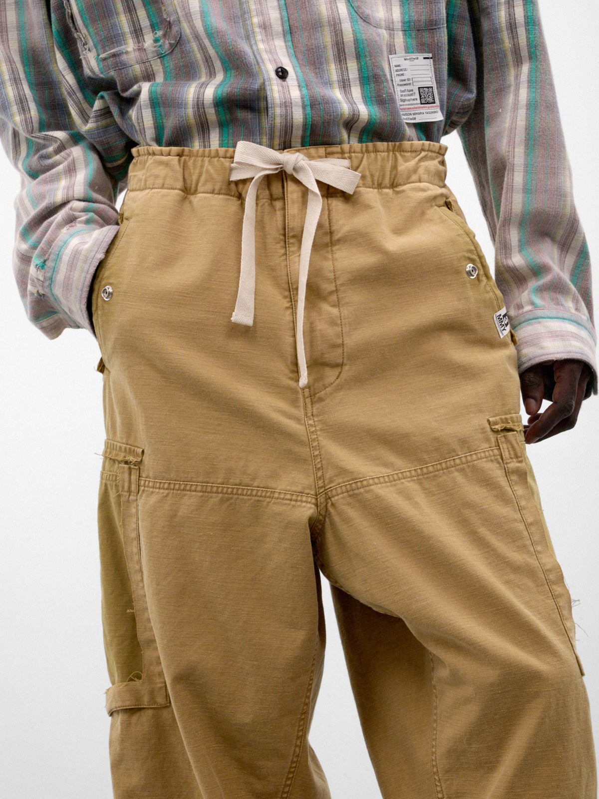 Mustard Cotton Drawstring Cargo Pants (J17PT172-MUSTARD)