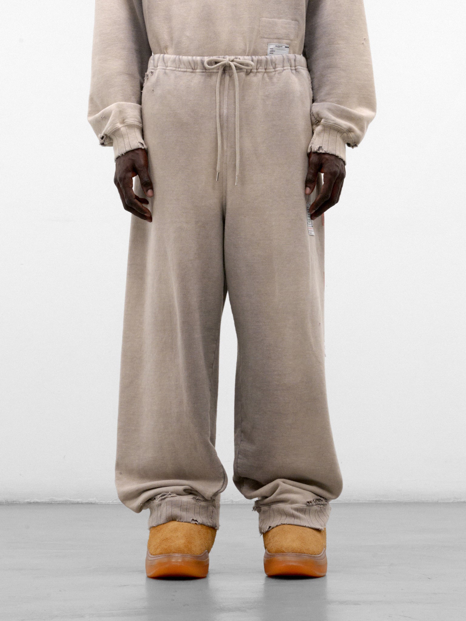 Beige Cotton Baggy ETNN Sweatpants (J17PT724-BEIGE)