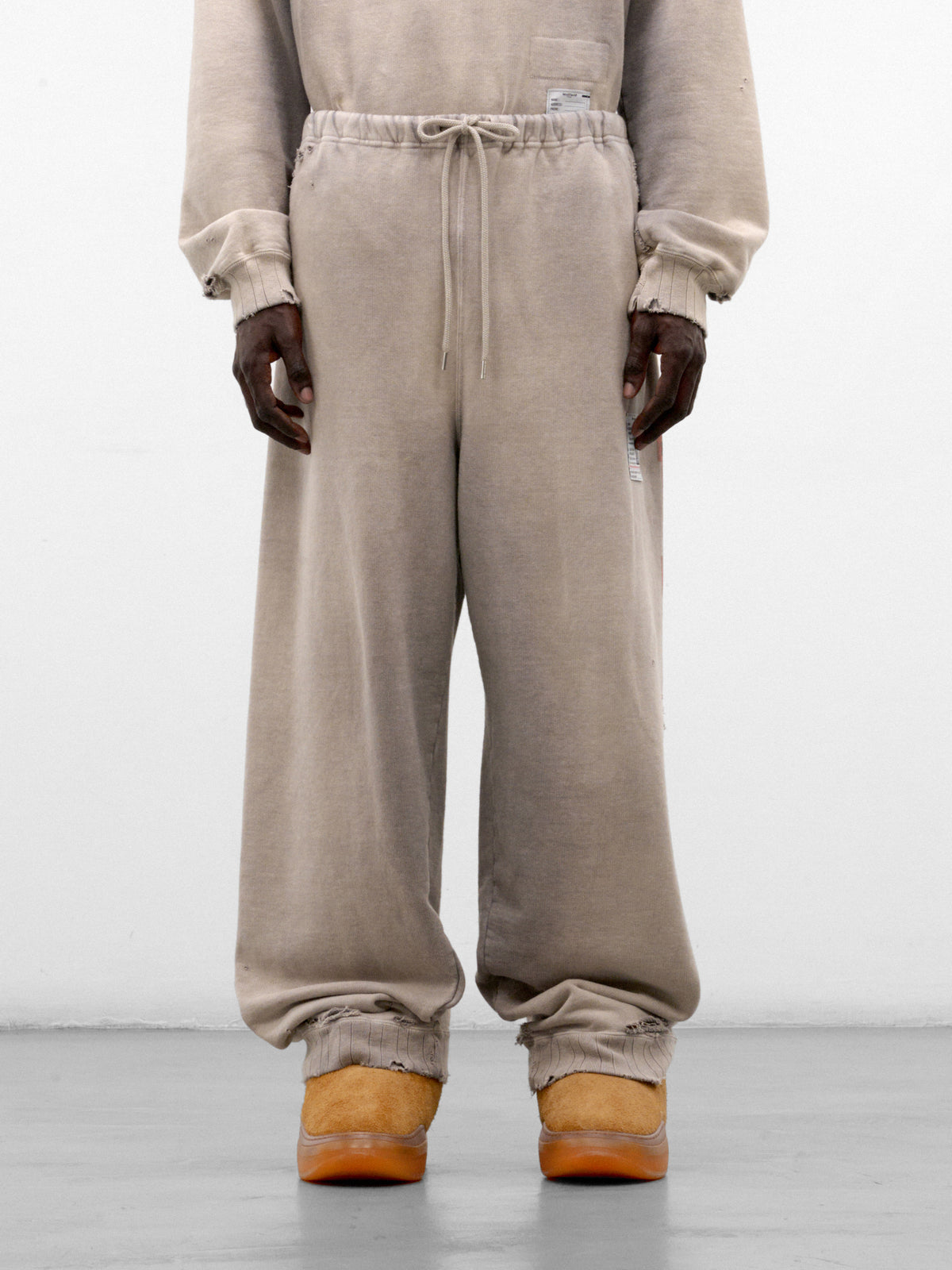 Beige Cotton Baggy ETNN Sweatpants (J17PT724-BEIGE)