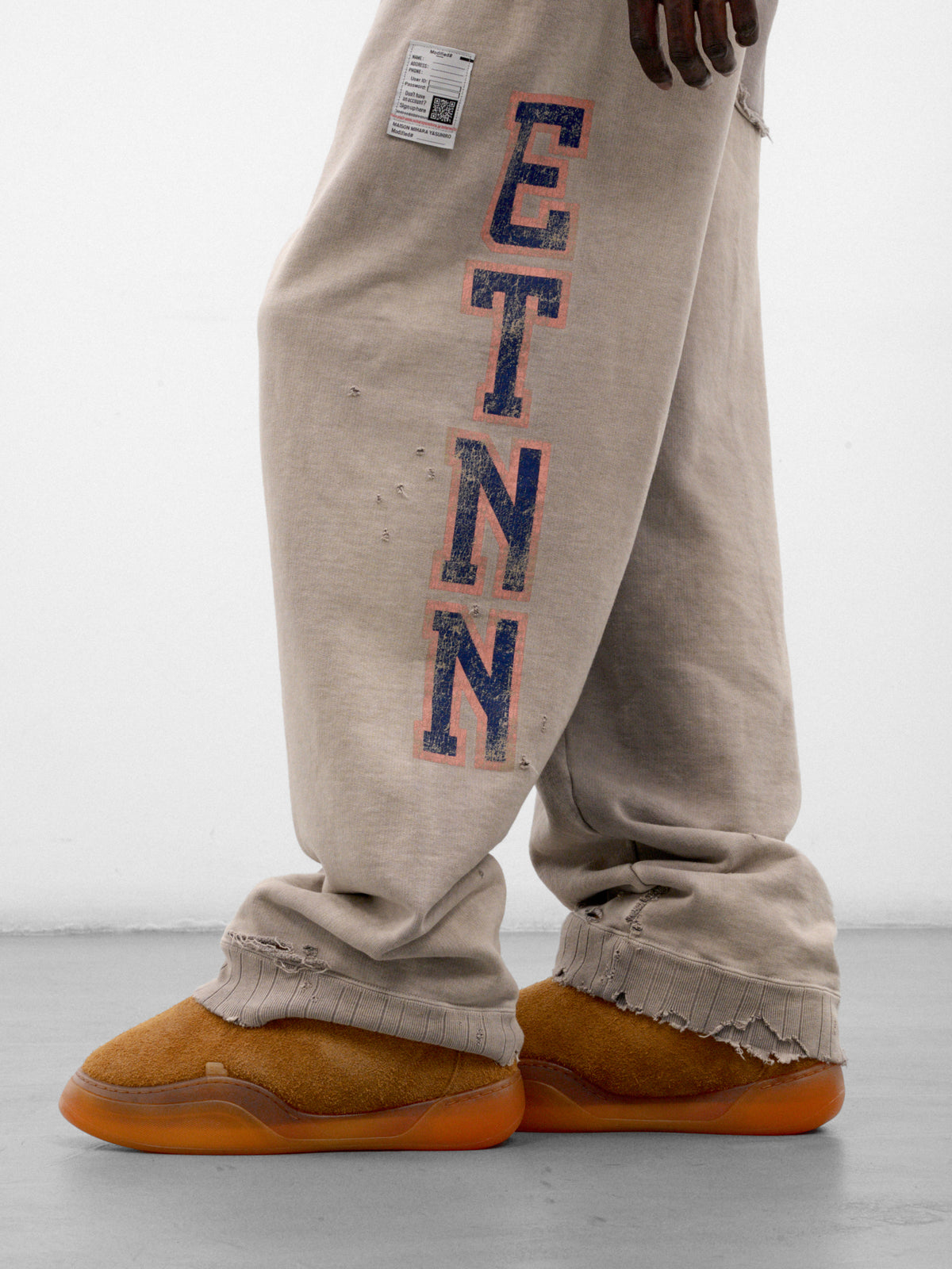 Beige Cotton Baggy ETNN Sweatpants (J17PT724-BEIGE)