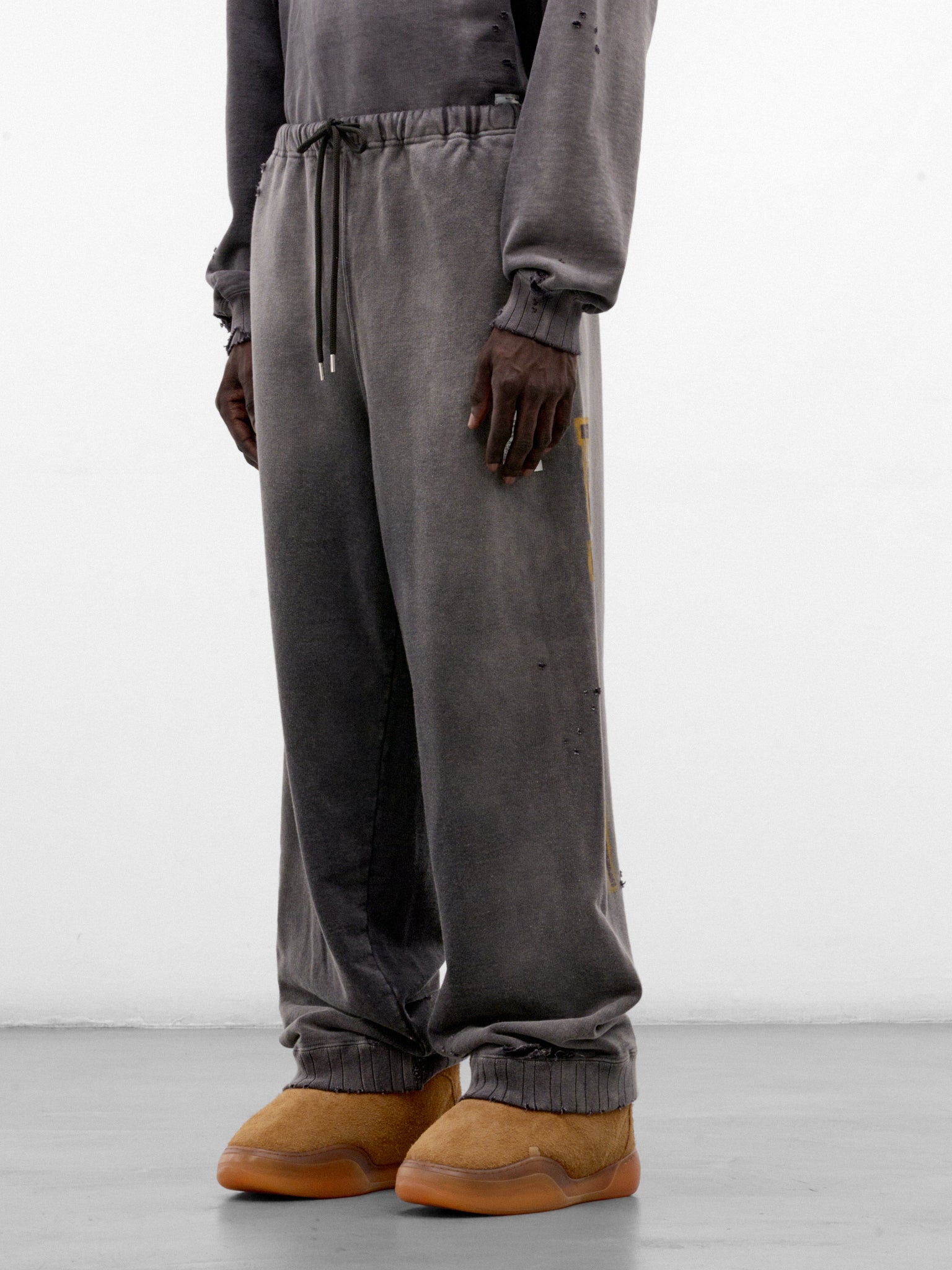 Black Cotton Baggy ETNN Sweatpants (J17PT724-BLACK)
