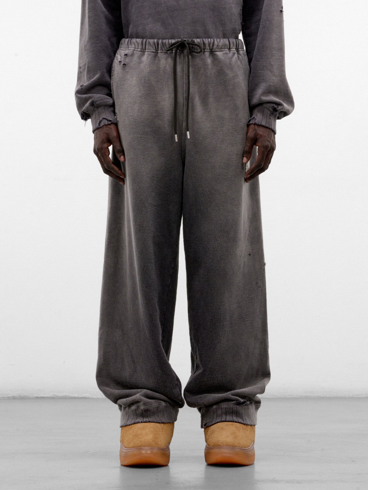 Black Cotton Baggy ETNN Sweatpants (J17PT724-BLACK)