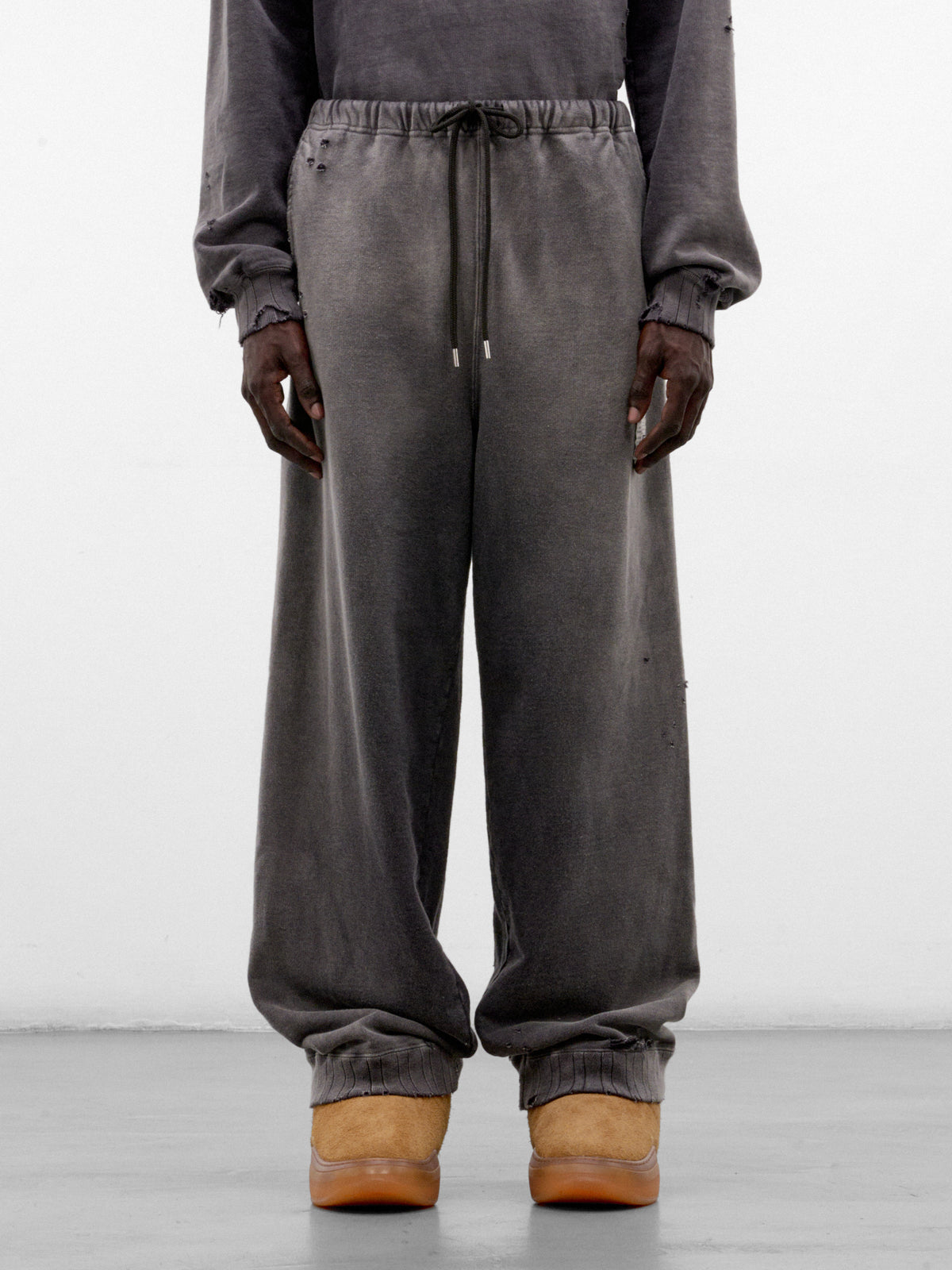 Black Cotton Baggy ETNN Sweatpants (J17PT724-BLACK)