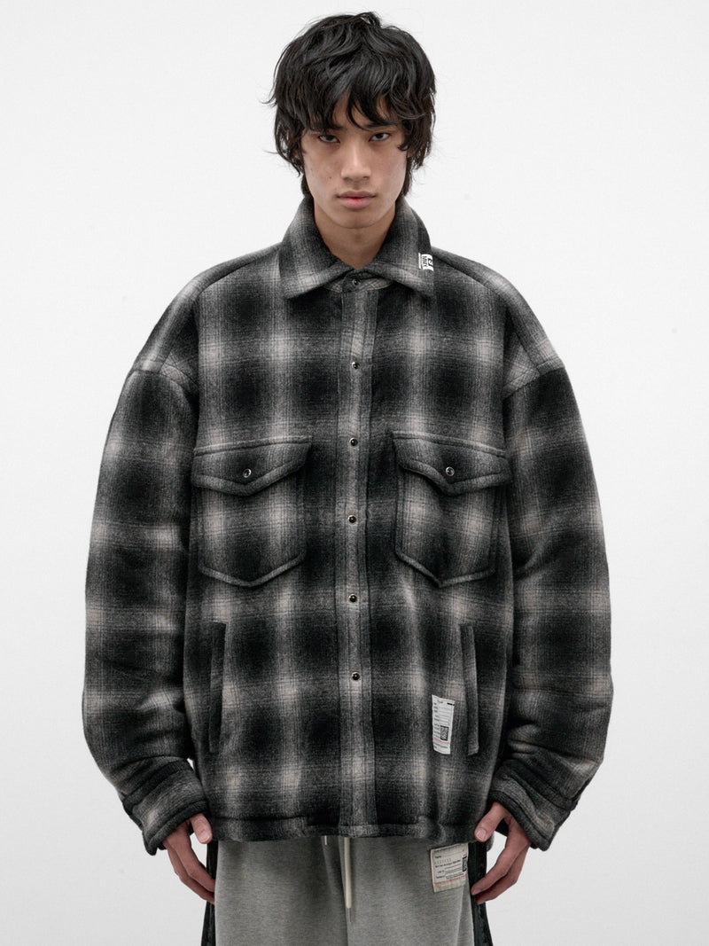 Black Plaid Padded Overshirt (J17SH185-BLACK)