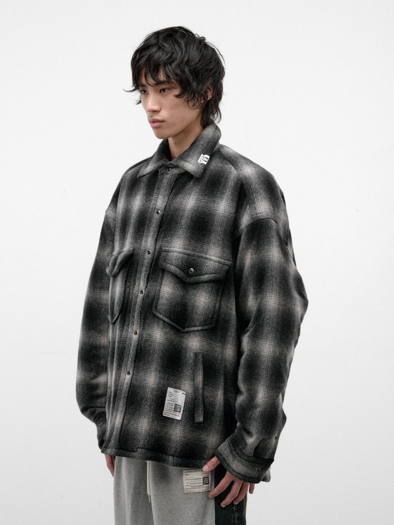 Black Plaid Padded Overshirt (J17SH185-BLACK)