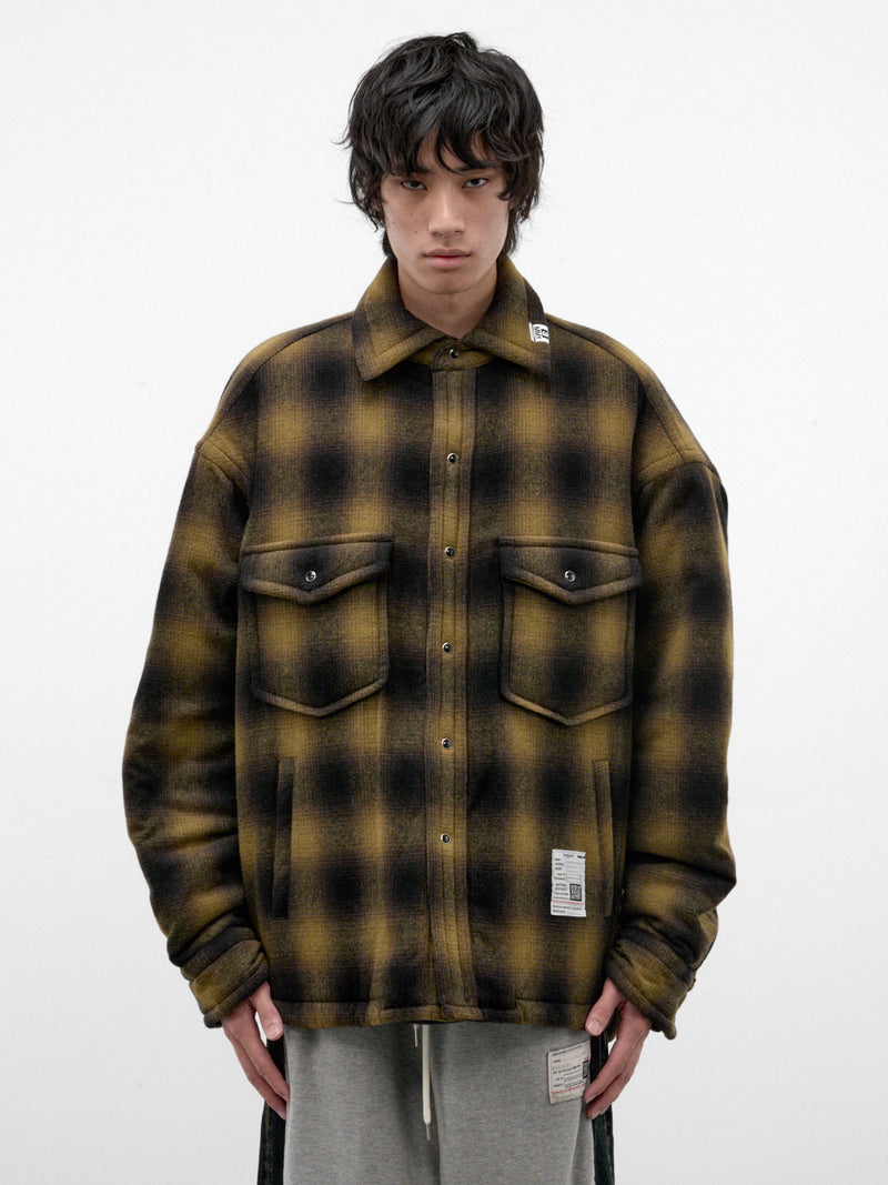 Khaki Plaid Padded Overshirt (J17SH185-KHAKI)