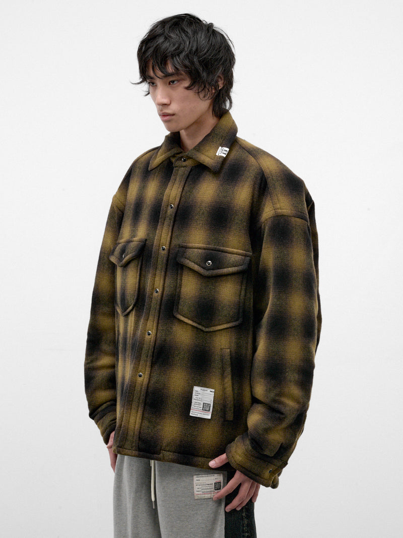 Khaki Plaid Padded Overshirt (J17SH185-KHAKI)