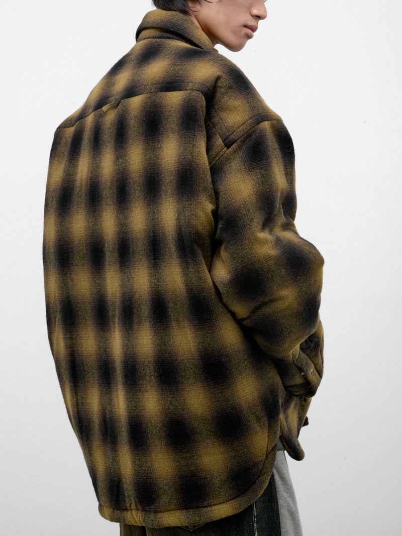 Khaki Plaid Padded Overshirt (J17SH185-KHAKI)