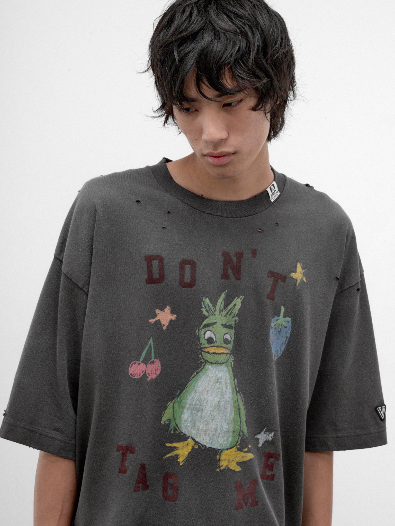 Distressed "Don't Tag Me" Tee (J17TS811-BLACK)