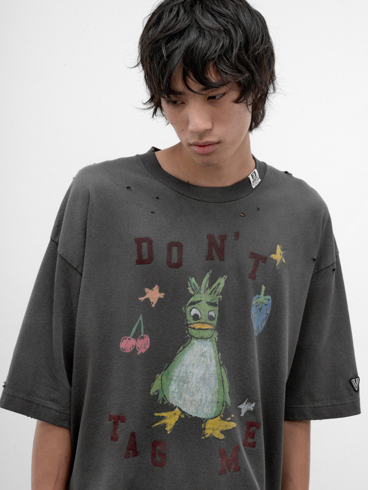 Distressed "Don't Tag Me" Tee (J17TS811-BLACK)