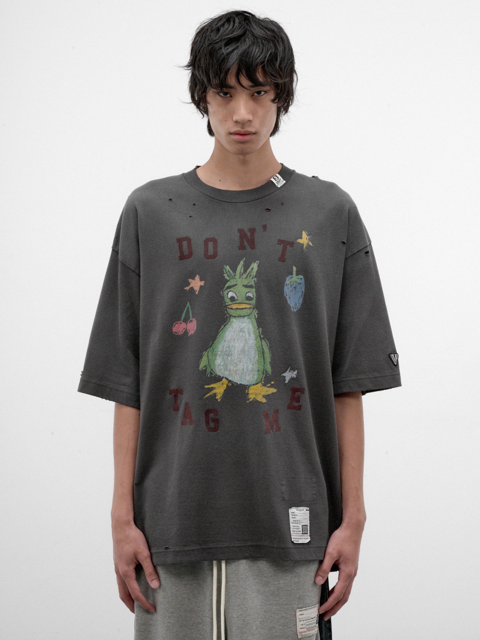 Distressed "Don't Tag Me" Tee (J17TS811-BLACK)