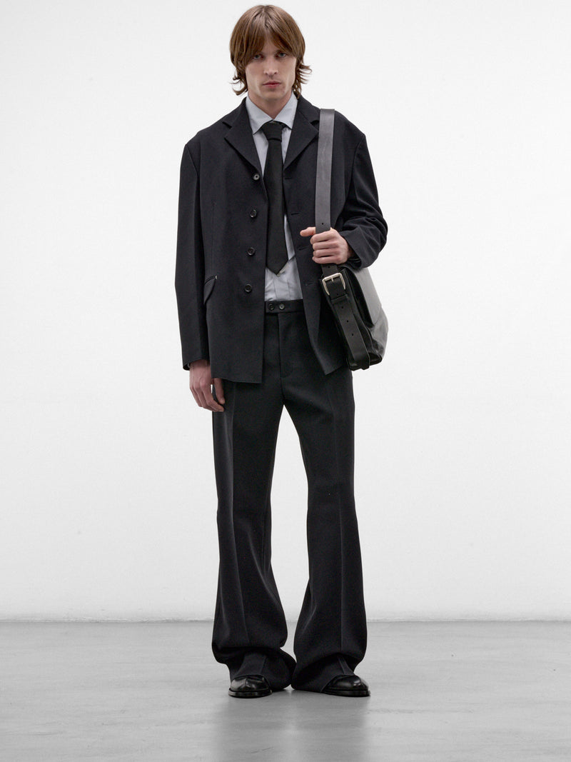Black Wool Flared Trousers (J21KA0360-J70218-402-MIDNIGHT)