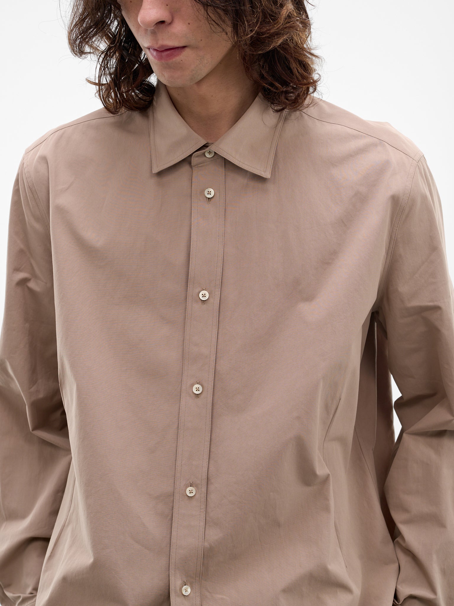 Beige Button-Up Shirt (J21DL0263-J45338-251-BEIGE)