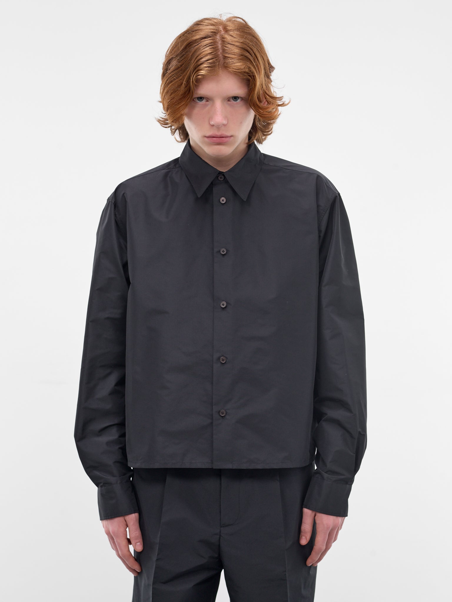 JIL SANDER Black Button-Up Shirt | H.Lorenzo - front