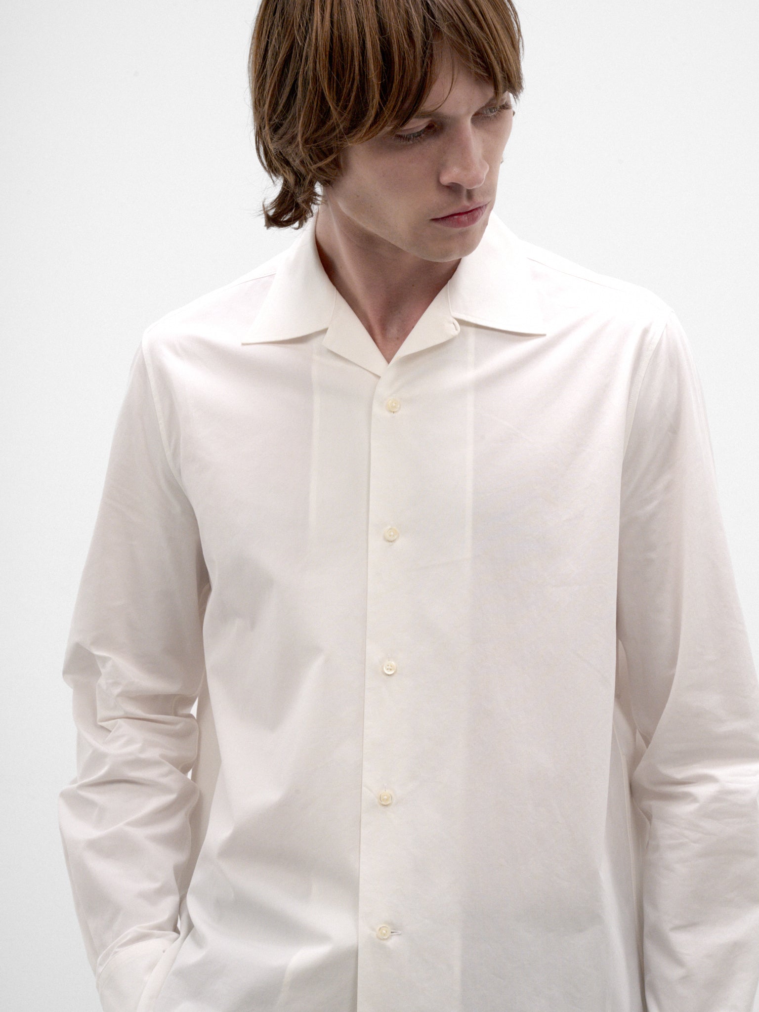 White Cotton Shirt (J21DL0285-J45338-106-SEASHELL)