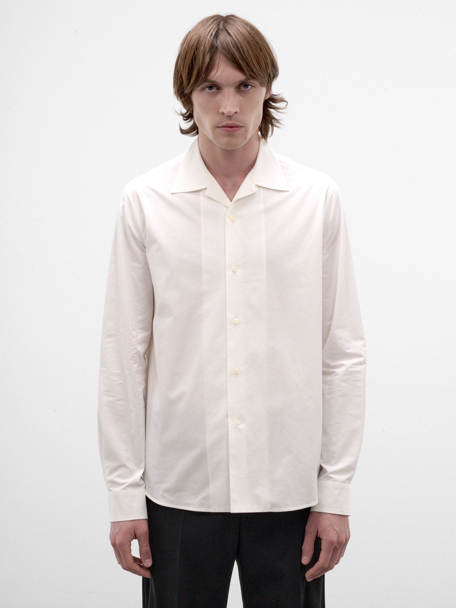 White Cotton Shirt (J21DL0285-J45338-106-SEASHELL)