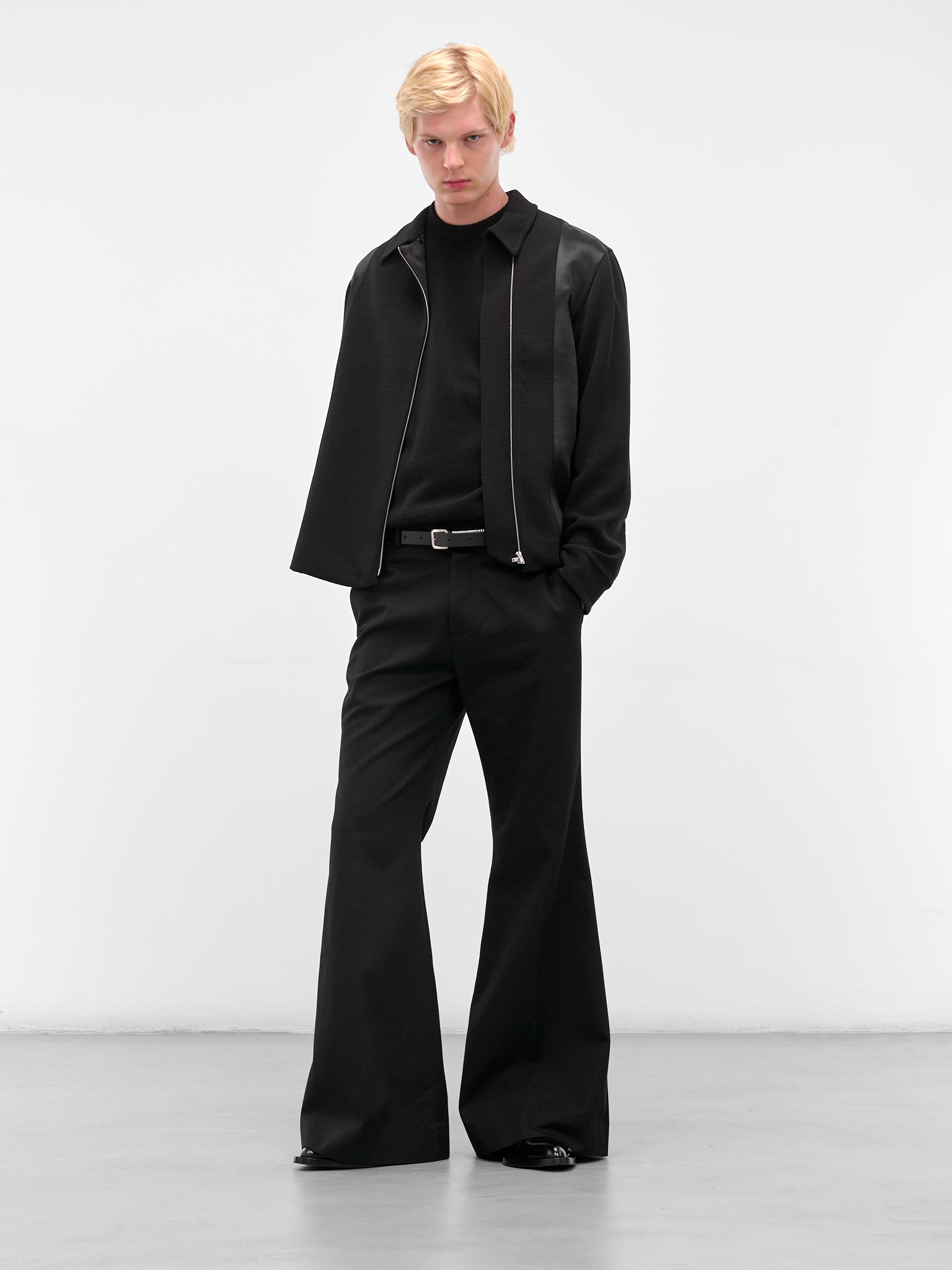 Black Rib-Knit Crewneck Sweater (J21GP0194-J14809-BLACK)
