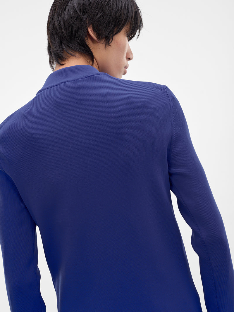 Navy Rib-Knit Mock Neck Sweater (J21GP0209-J19164-427-BLUE)