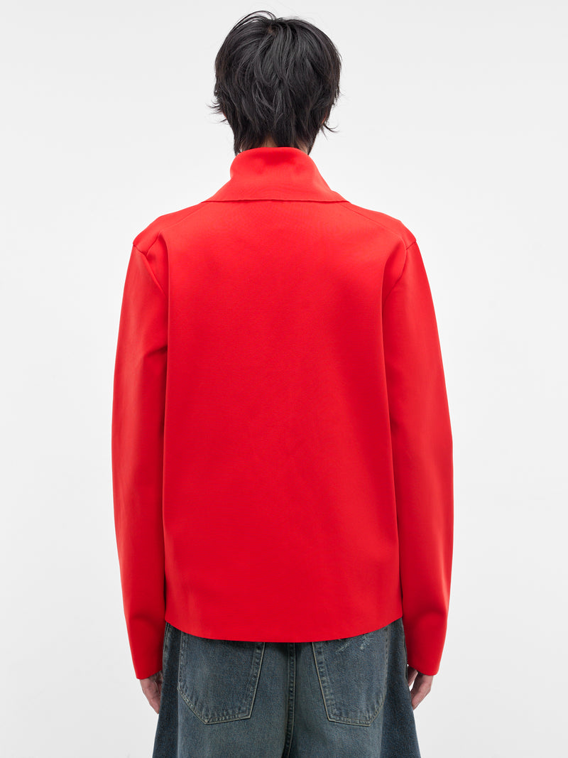 Red High Neck Zip Jacket (J21HP0014-J19165-626-RED)