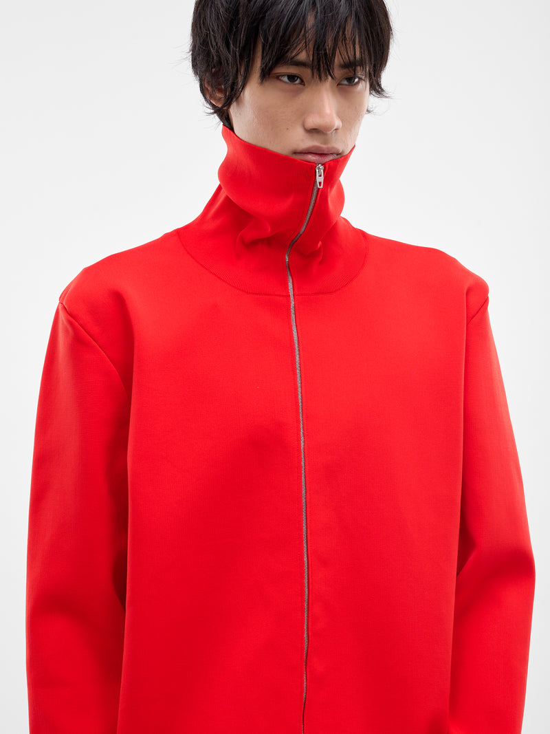Red High Neck Zip Jacket (J21HP0014-J19165-626-RED)