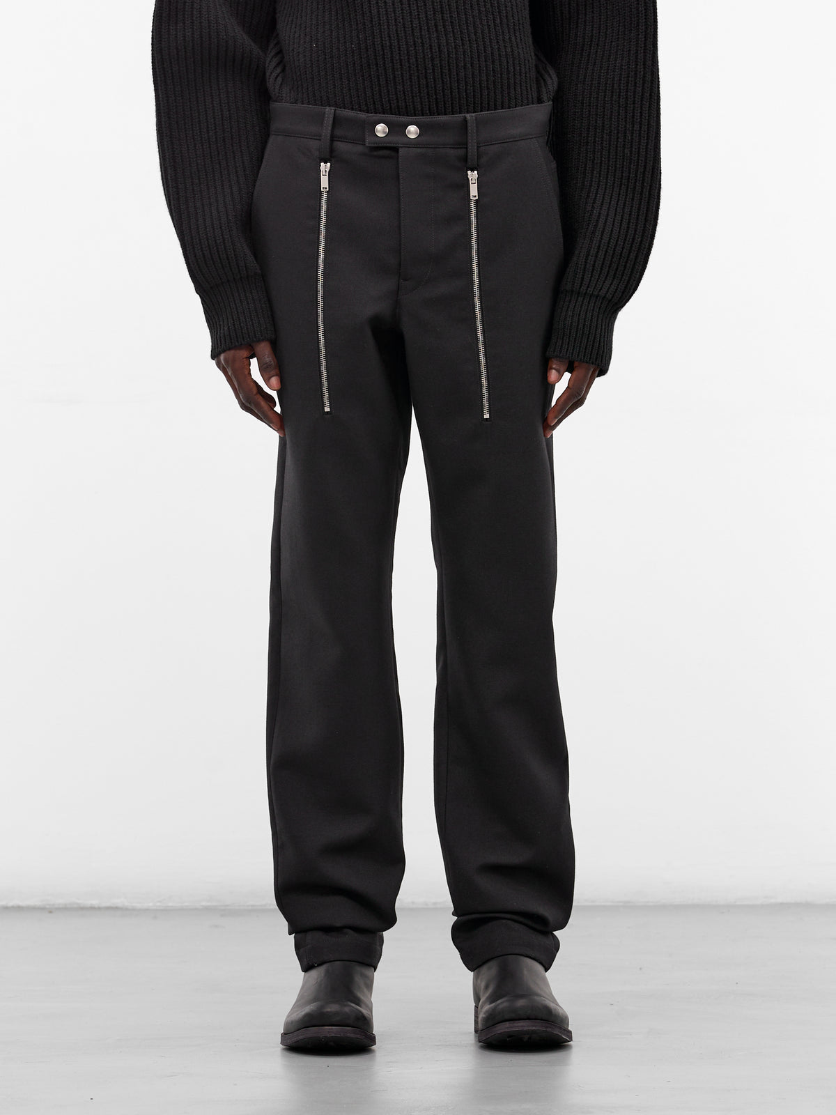 Black Zip Drop Crotch Trousers (J21KA0296-J40289-001-BLACK)