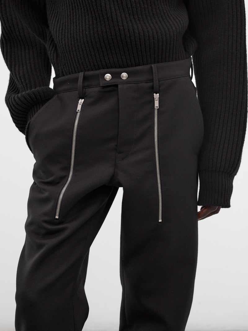 Black Zip Drop Crotch Trousers (J21KA0296-J40289-001-BLACK)