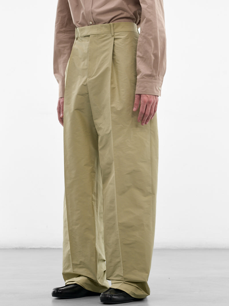 Beige Tailored Pleated Wide Trousers (J21KA0322-J70221-052-GREEN)